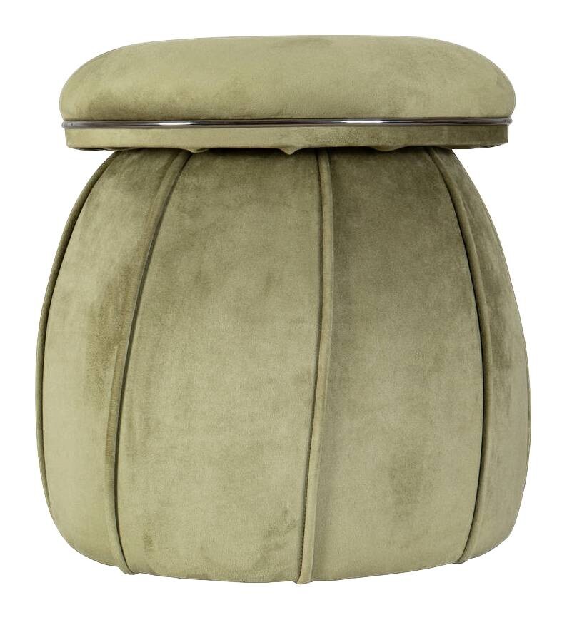 360 Living Hocker Corin 100 grün Graphit H/D: ca. 51,5x51,5 cm