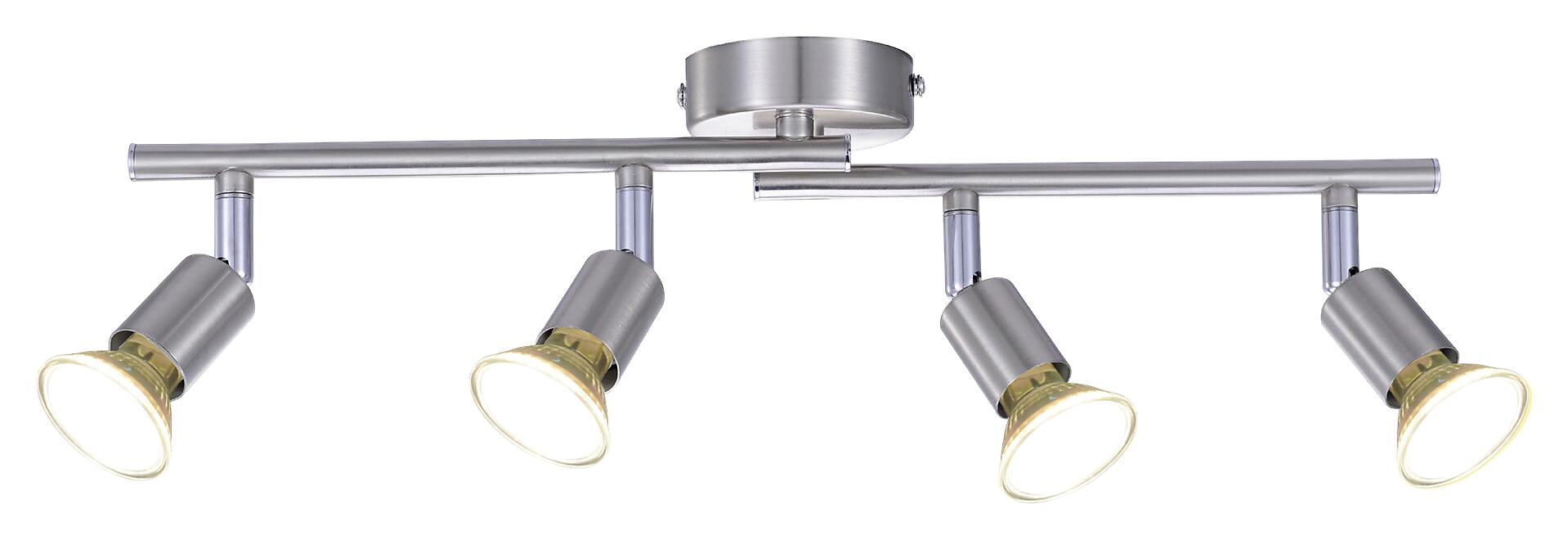 POCOline Spotbalken Boris nickel B/H/L: ca. 50x8x10 cm 4 Brennstellen