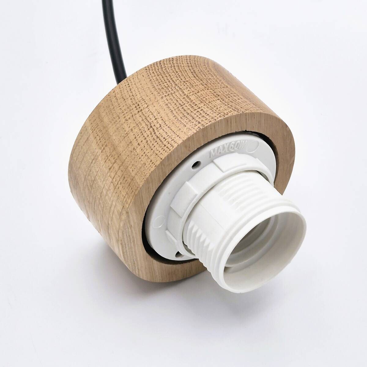 Lamkur Hängeleuchte Harmony weiß Eiche Glas Holz B/H/L: ca. 20x105x20 cm 1.0 Brennstellen