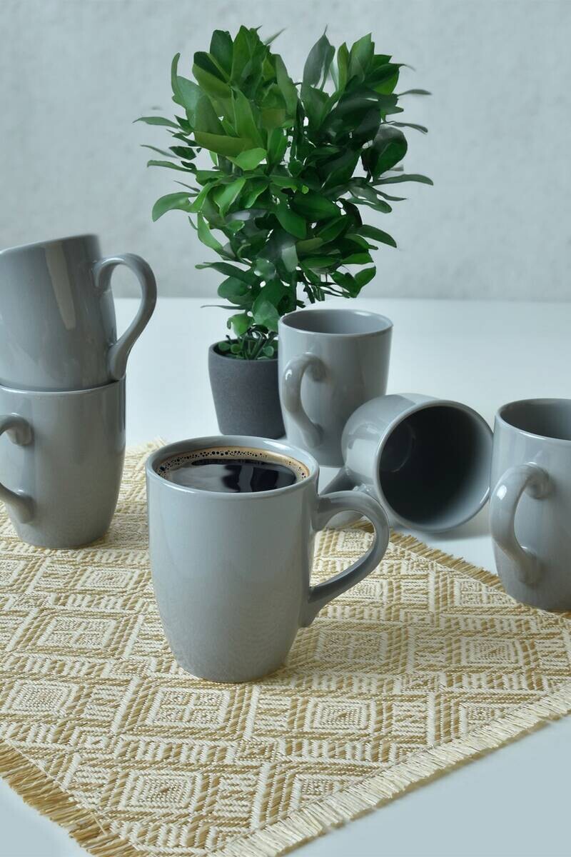 HermiaConcept Tassenset Yucca 6-tlg. grau Keramik