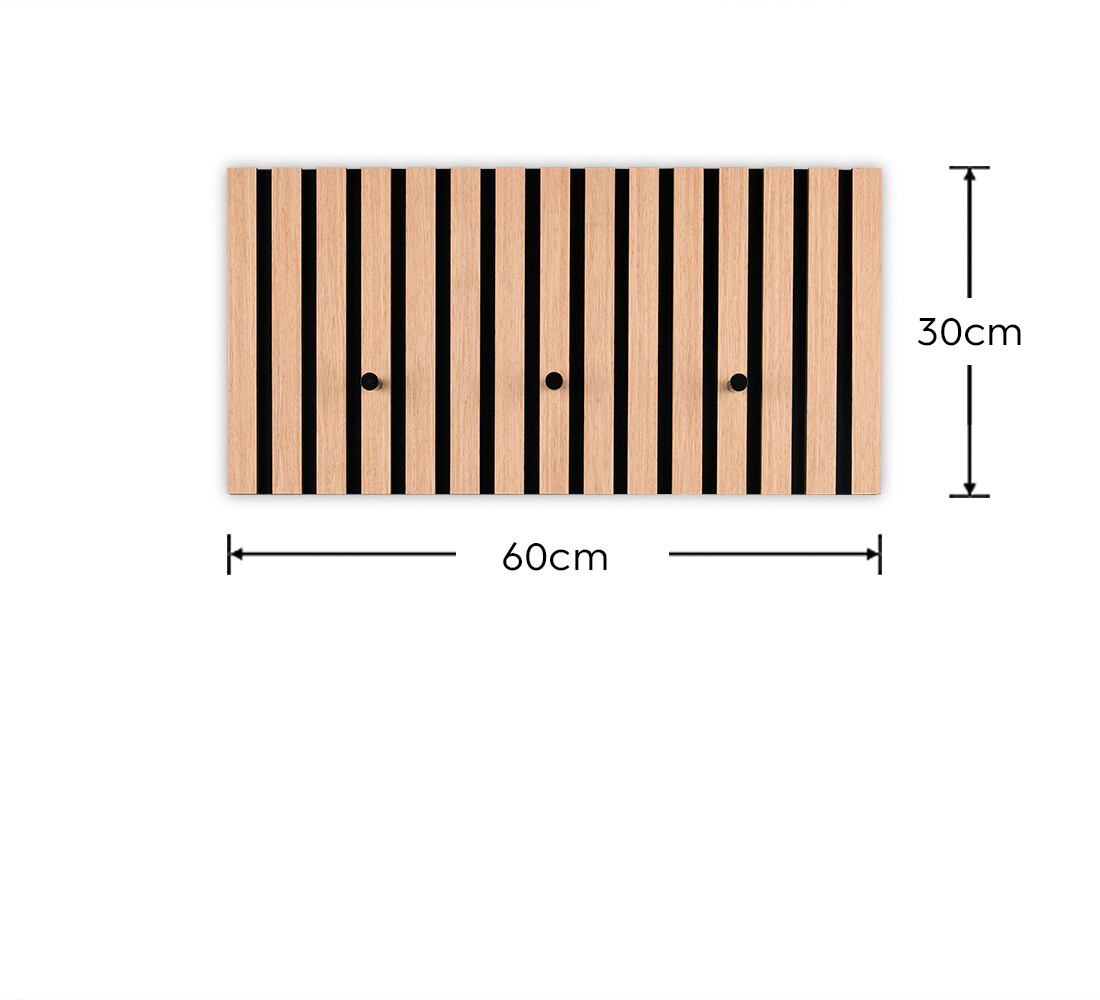 Wandgarderobe Grace Eiche schwarz B/H/T: ca. 60x30x7 cm