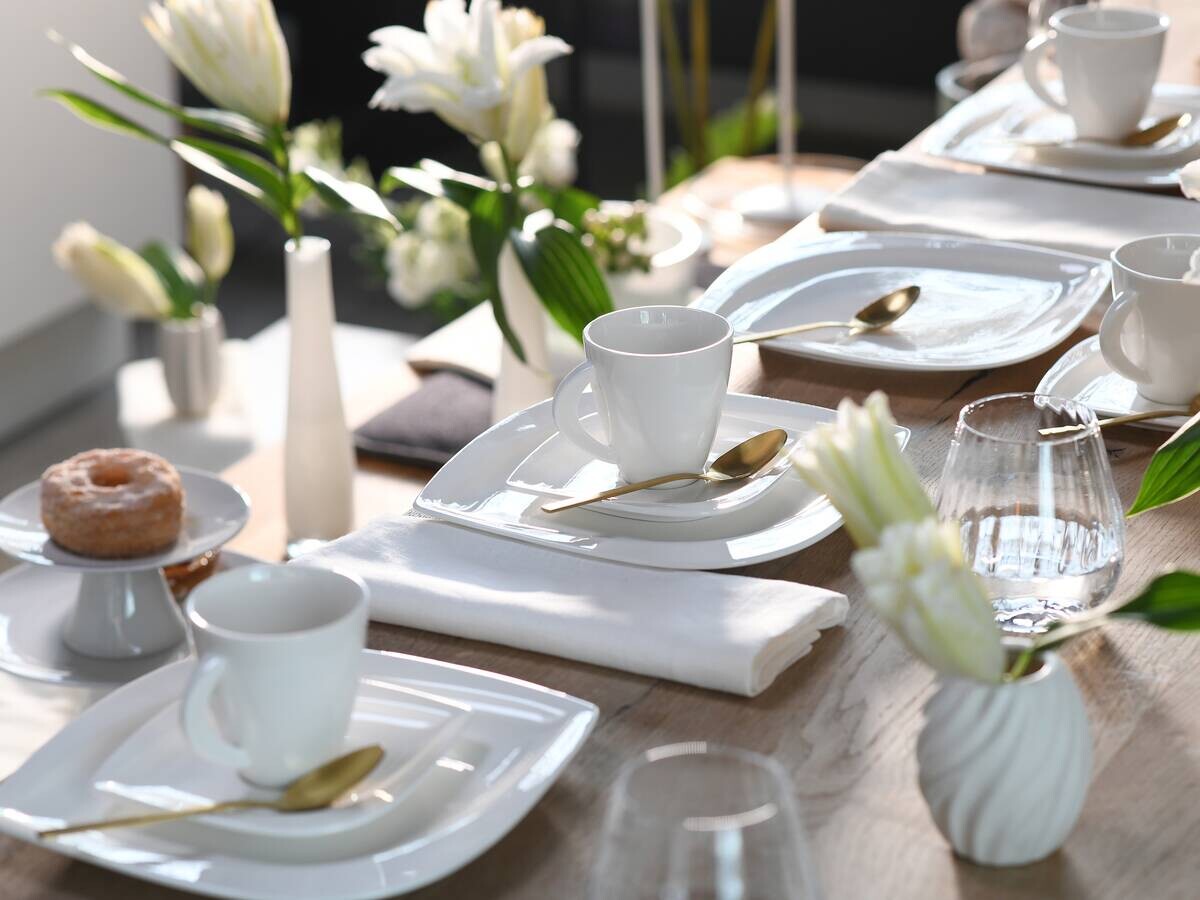 CreaTable Kaffeeservice Melbourne creme Porzellan 18 tlg.