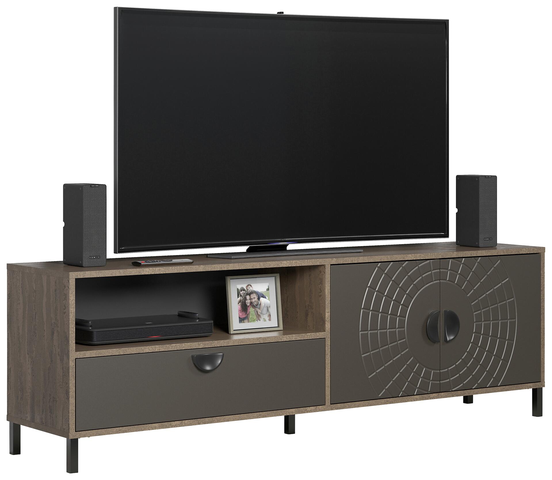 Lowboard Fusion Eiche dunkel Nachbildung bronze Optik B/H/T: ca. 183x55x40 cm