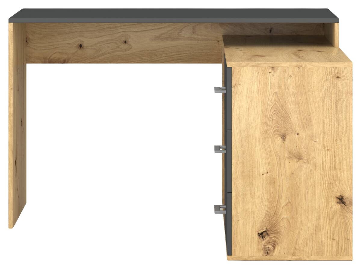 Schreibtisch KURT Eiche Artisan Nachbildung anthrazit B/H/T: ca. 120x75,4x122 cm