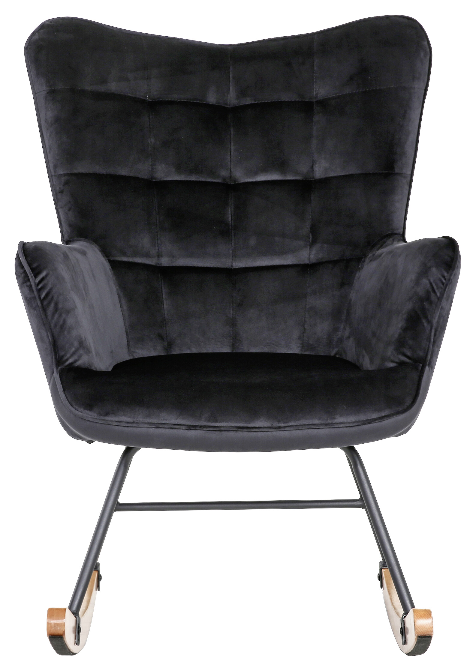 byLIVING Schaukelstuhl RICHIE schwarz schwarz natur Stoff Metall Buche B/H/T: ca. 72x92x92 cm