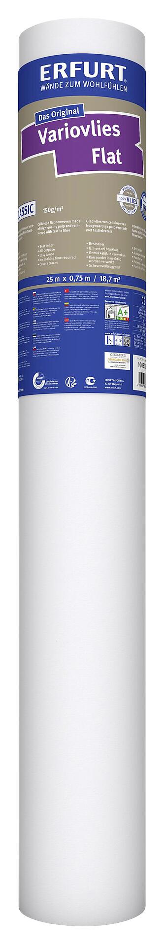 Erfurt Vliestapete Variovlies Flat Classic weiß B/L: ca. 75x2500 cm