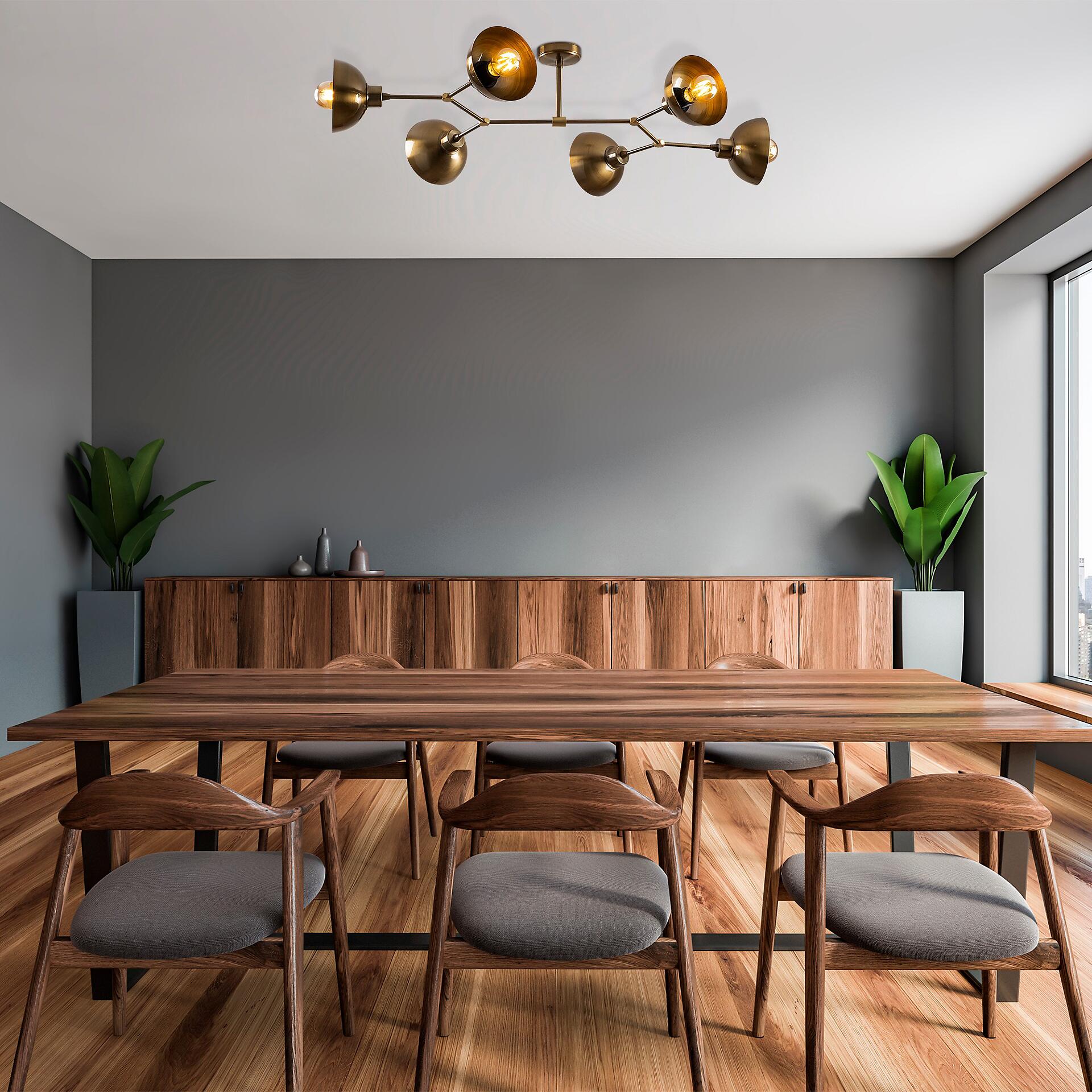 Opviq Pendelleuchte Dram-1107 B/H/T/L: ca. 102x25x52x102 cm E27 6 Brennstellen