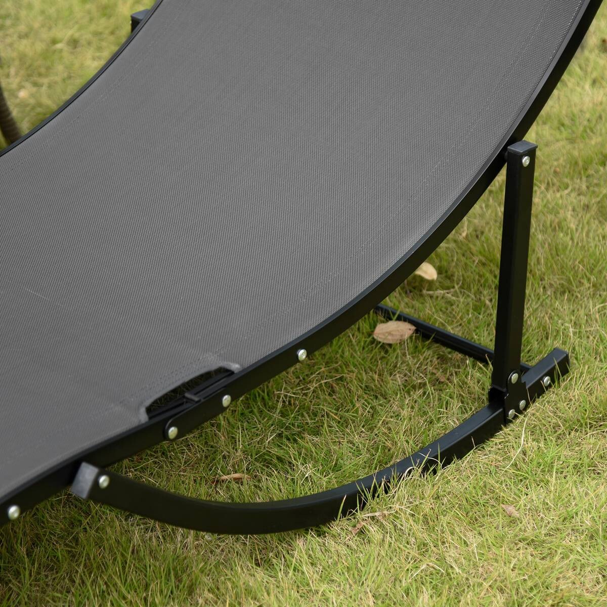 Outsunny Gartenliege 2er Set dunkelgrau Aluminium B/H/L: ca. 61x63x165 cm