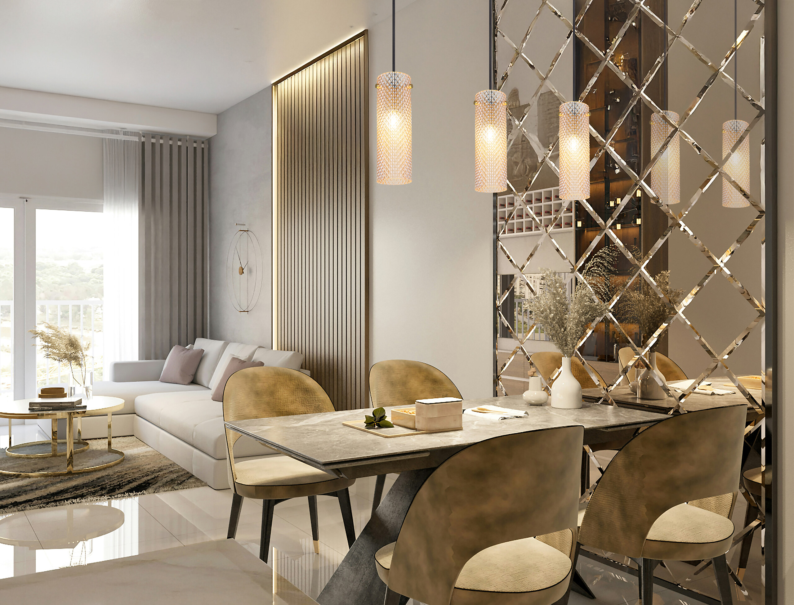 GLOBO Pendelleuchte amber gold Metall Glas B/H/T/L: ca. 8x120x65x65 cm E14 3 Brennstellen