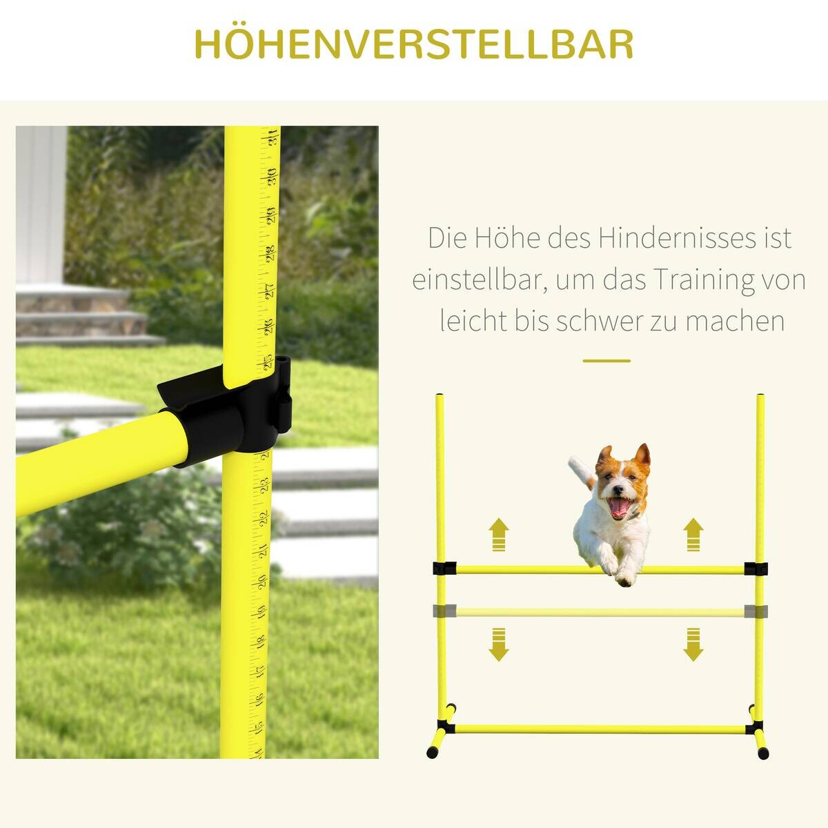 PawHut Hunde-Agility-Set gelb Kunststoff B/H/L: ca. 65x94x99 cm