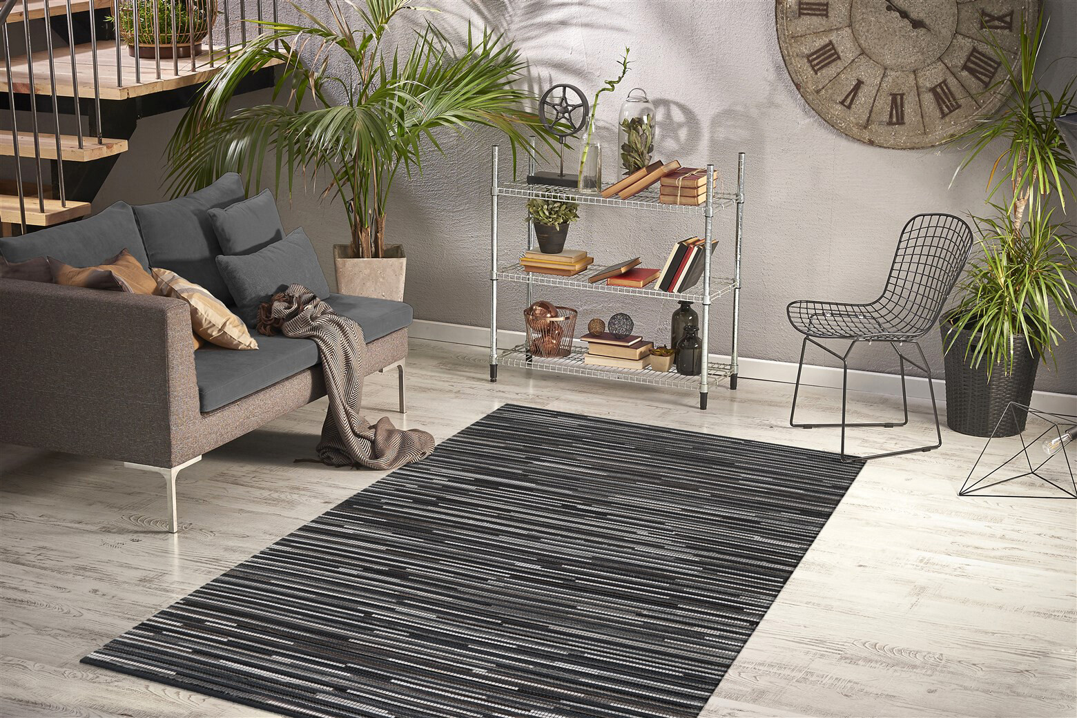 Arte Espina Kurzflorteppich Wild 8023 dunkelgrau B/L: ca. 170x240 cm