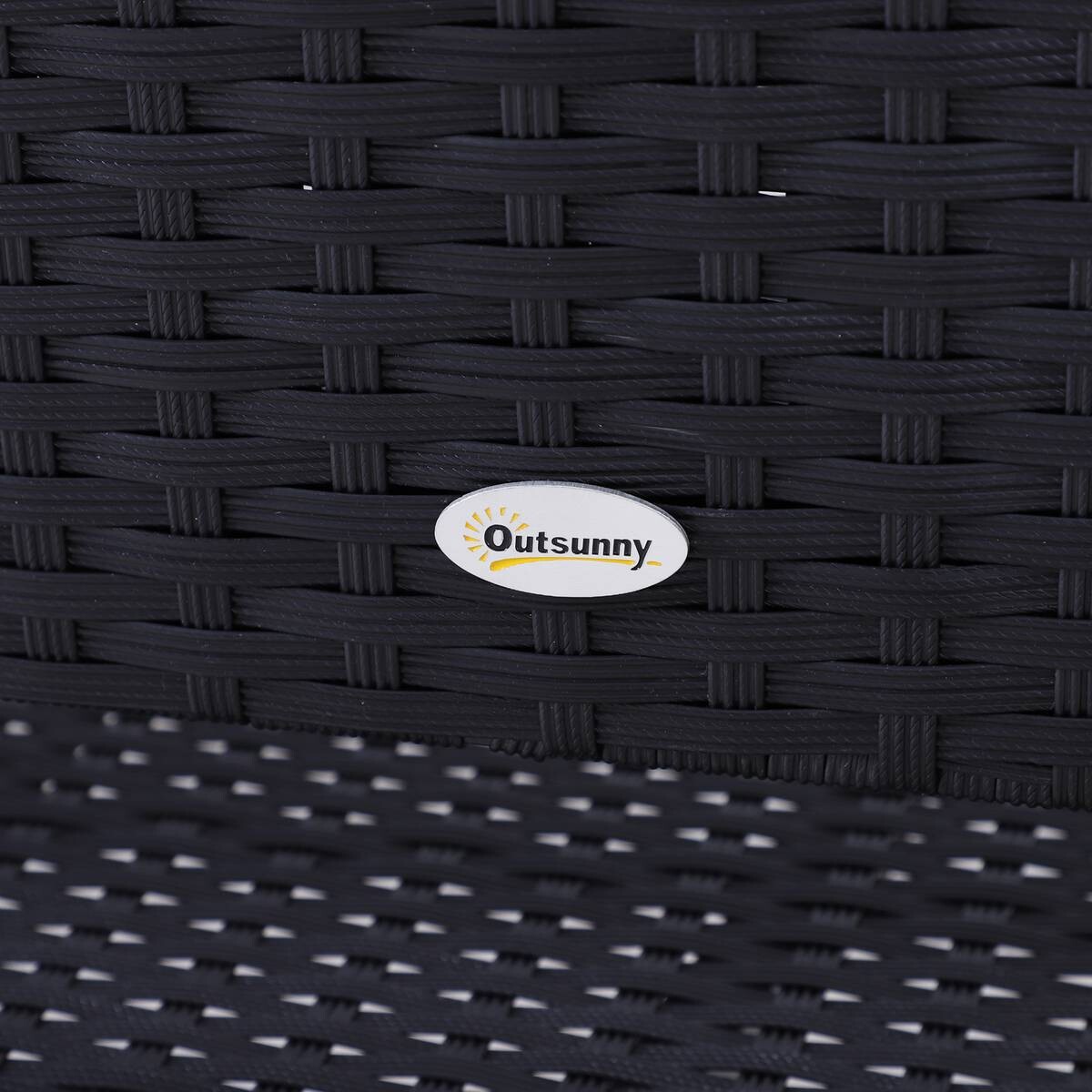 Outsunny Gartenbank schwarz Stahl B/H/L: ca. 60x87x122 cm