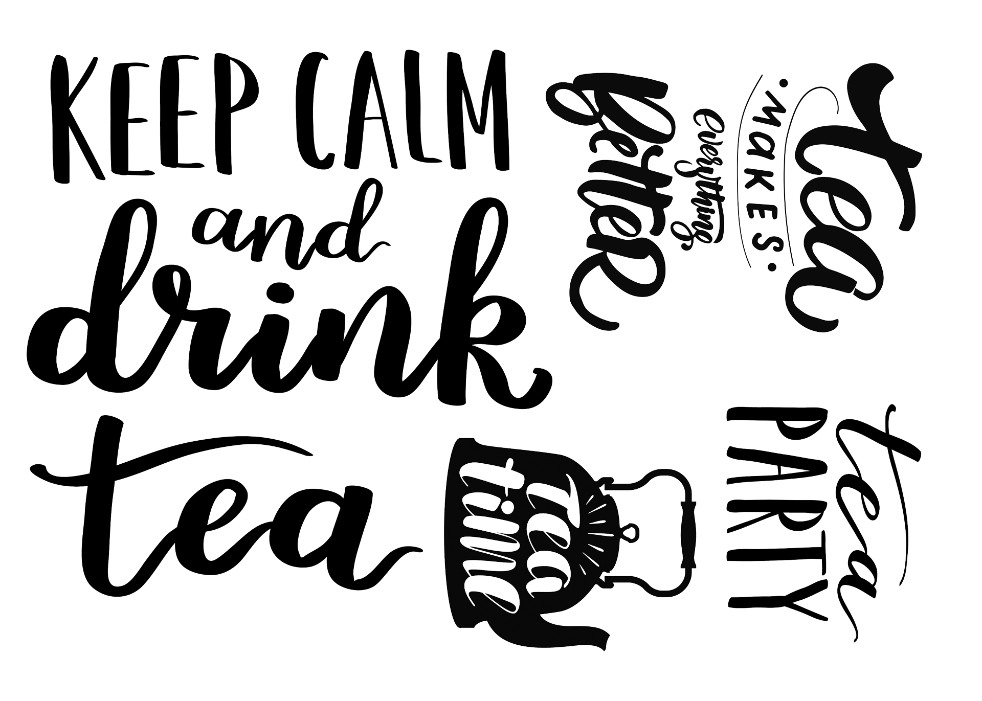 Dekosticker Sprüche schwarz B/L: ca. 50x70 cm 2 tlg.