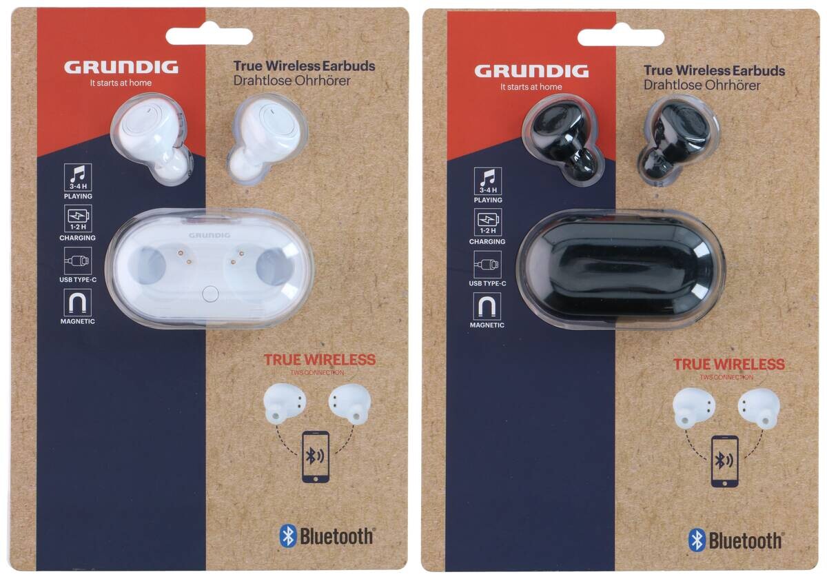 Grundig Bluetooth-Kopfhörer weiß schwarz B/H/L: ca. 3,5x7x2,8 cm