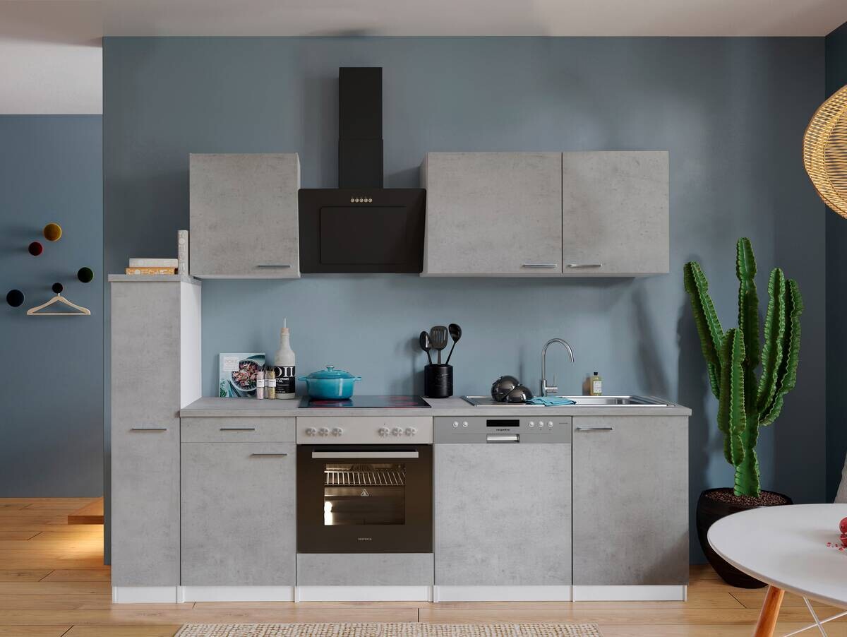 Respekta Küchenblock Malia Beton Optik B/H/T: ca. 250x200x60 cm