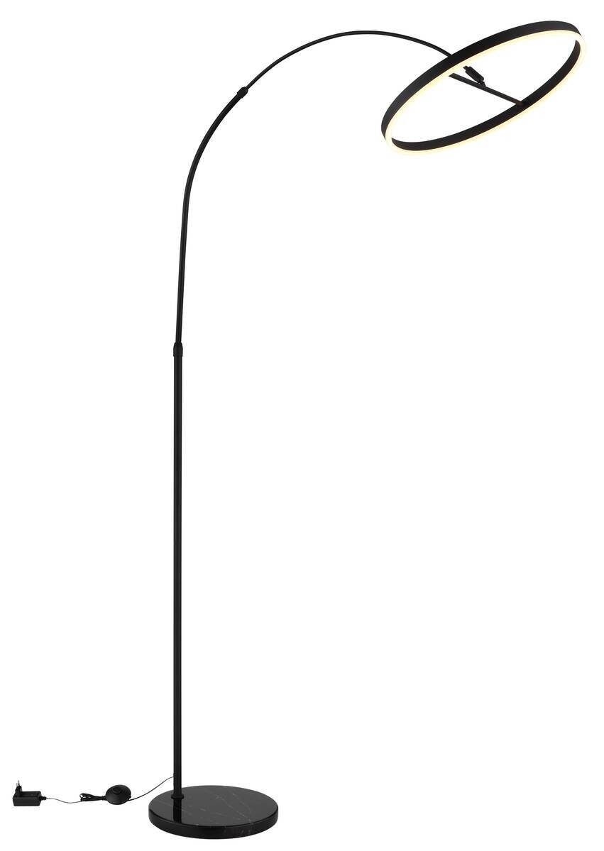 GLOBO LED-Stehleuchte mattschwarz Opal Kunststoff Metall Marmor B/H/L: ca. 50x203x107 cm 1 Brennstellen