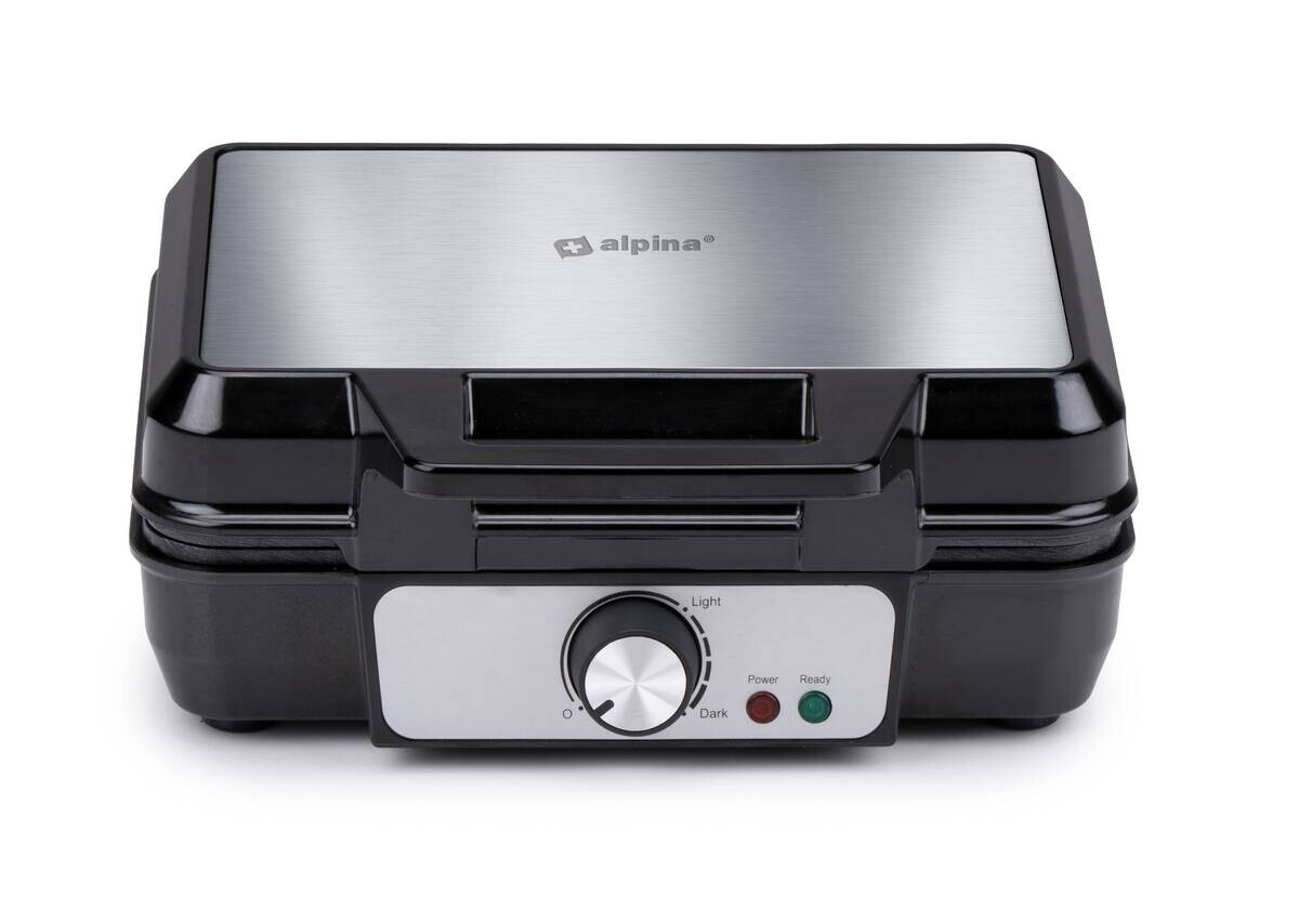 alpina Waffelautomat schwarz Alu B/H/L: ca. 24x10x24 cm