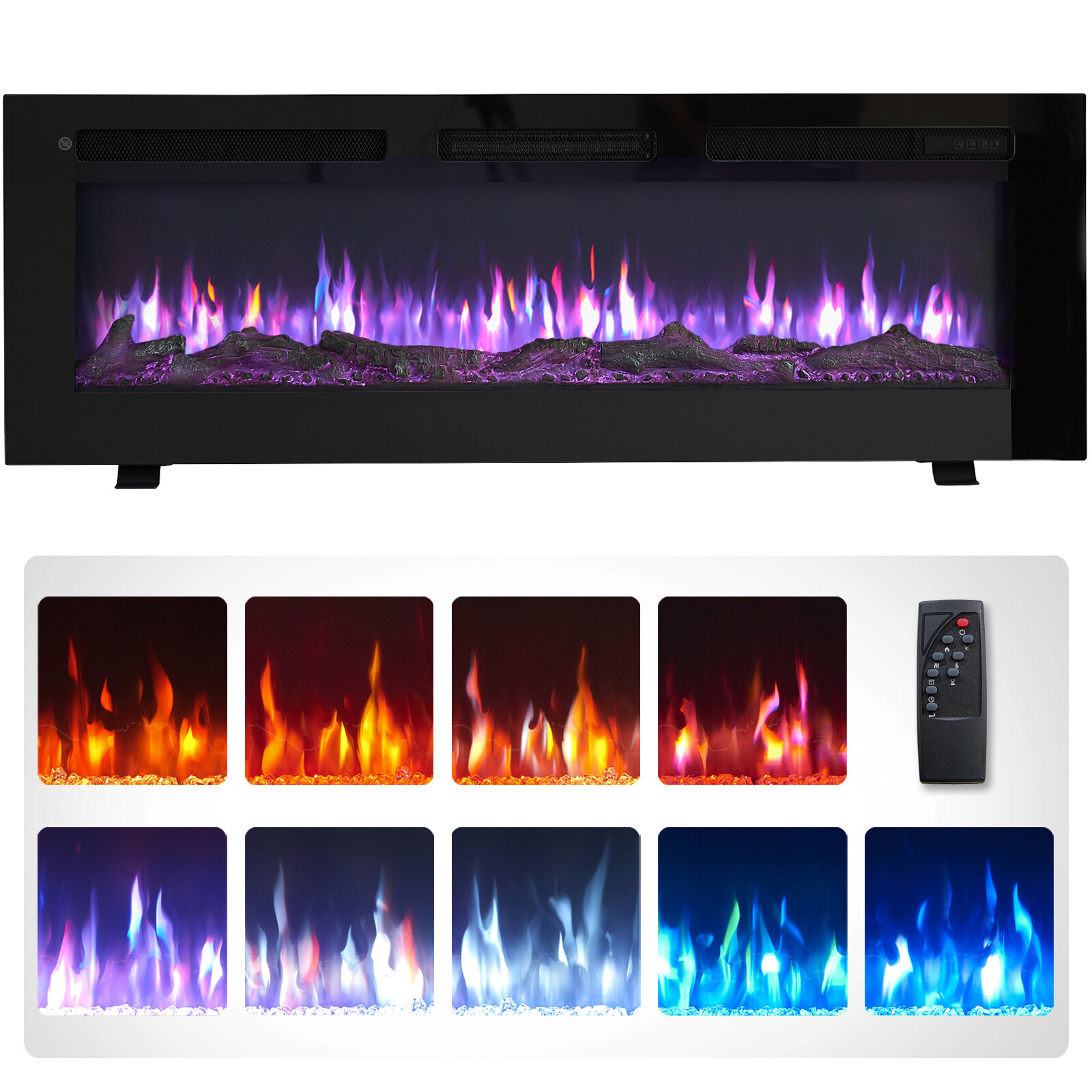 Balderia Elektrischer-Kamin Leif 50'' schwarz B/H/T: ca. 127x43x14,3 cm