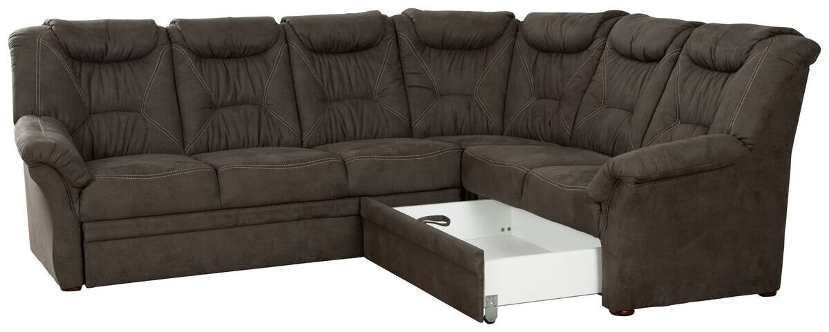 Wohnlandschaft Nelson graubraun Microfaser B/H/T: ca. 284x102x228 cm