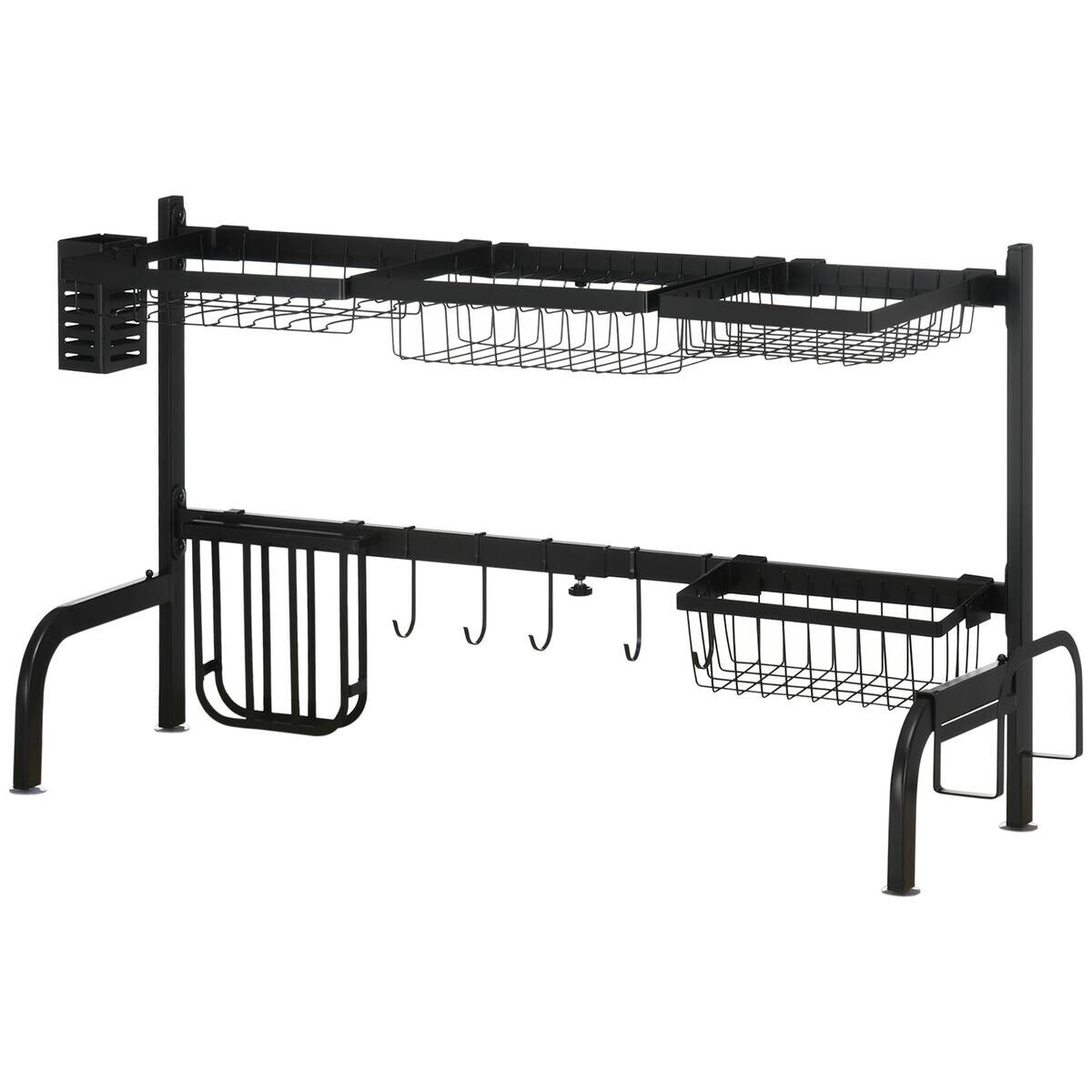 HOMCOM Küchenhelfer schwarz Edelstahl B/H/L: ca. 30x93x52 cm