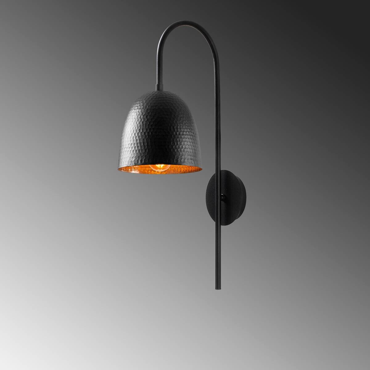 Opviq Wandleuchte schwarz Metall B/H/L: ca. 24x57x16 cm E27 1 Brennstellen