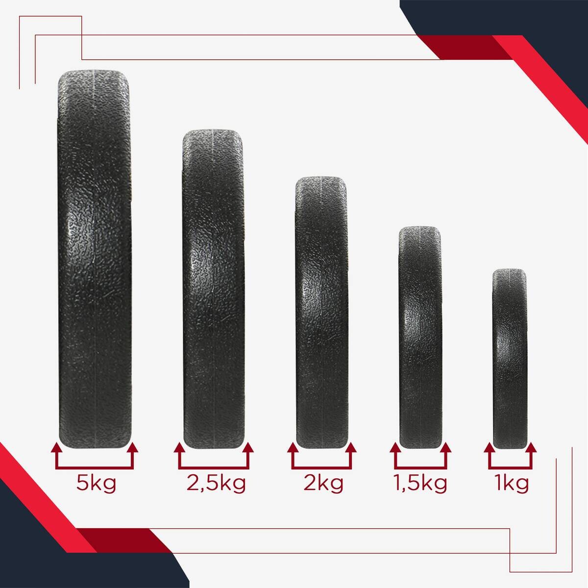 HOMCOM Hantelset schwarz Kunststoff B/H/L: ca. 18x7,5x43 cm