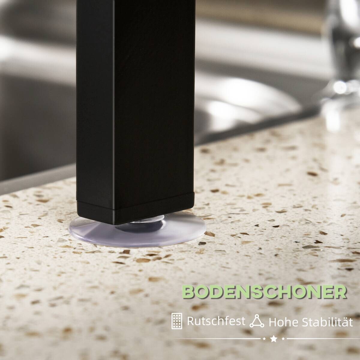 HOMCOM Küchenhelfer schwarz Edelstahl B/H/L: ca. 30x93x52 cm