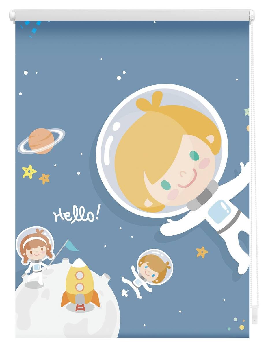 LICHTBLICK Verdunkelungsrollo Astronaut blau B/L: ca. 90x150 cm
