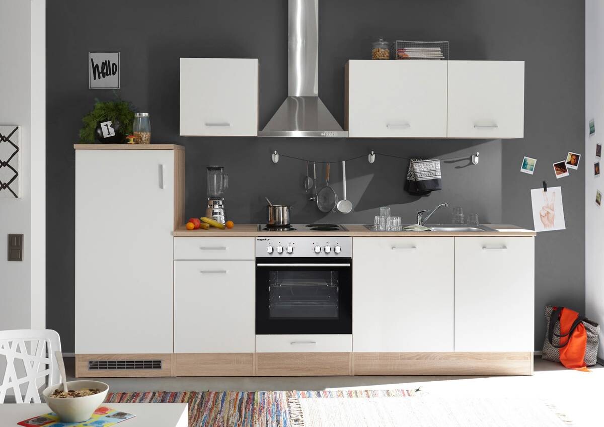 Respekta Küchenblock Economy weiß matt B/H/T: ca. 280x200x60 cm