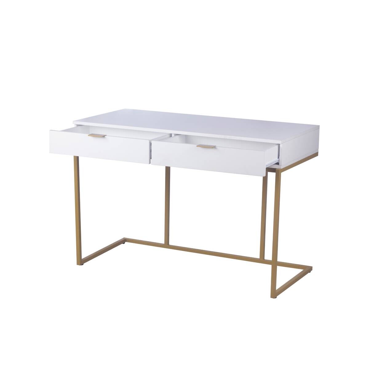 Schreibtisch Jana weiß gold Optik B/H/T: ca. 112x76x52 cm