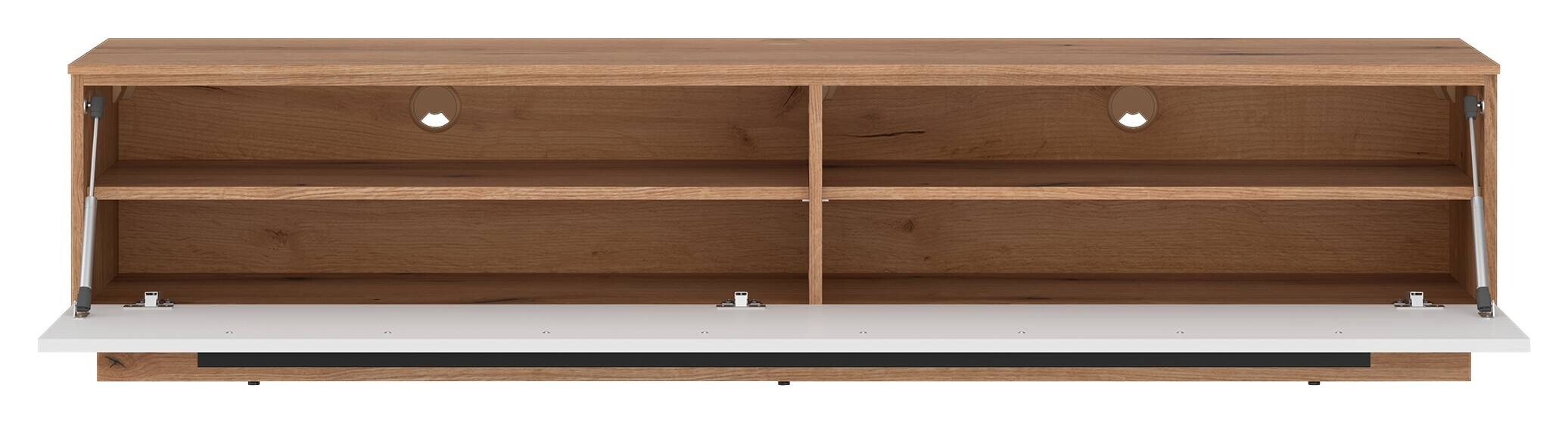 TV-Lowboard Mateo Eiche Evoke Coast Nachbildung weiß Hochglanz B/H/T: ca. 180x41x40 cm