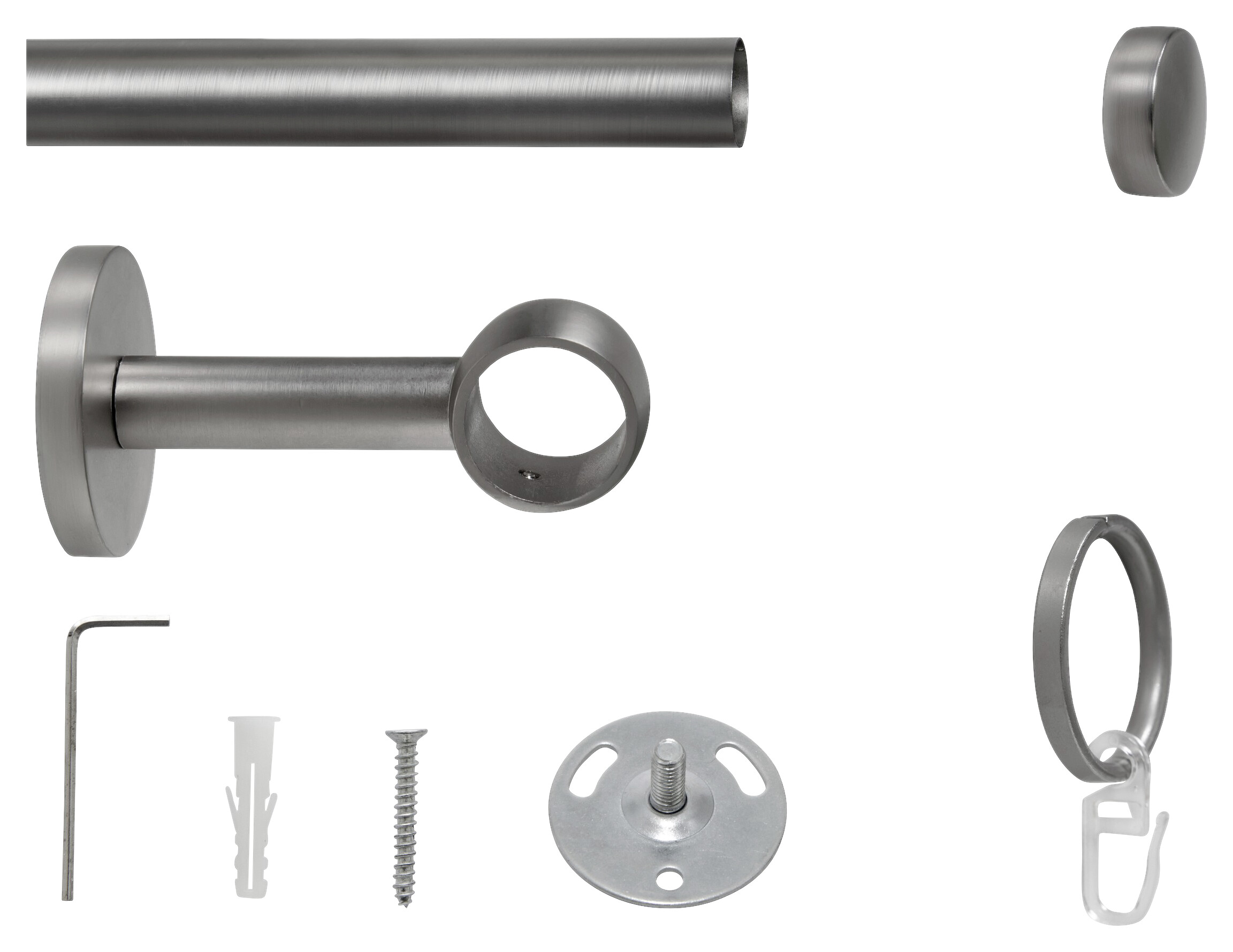 ondeco Stilgarnituren cap-noble Edelstahloptik Metall ausziehbar von ca. 160 bis 280 cm 1.0 Läufe