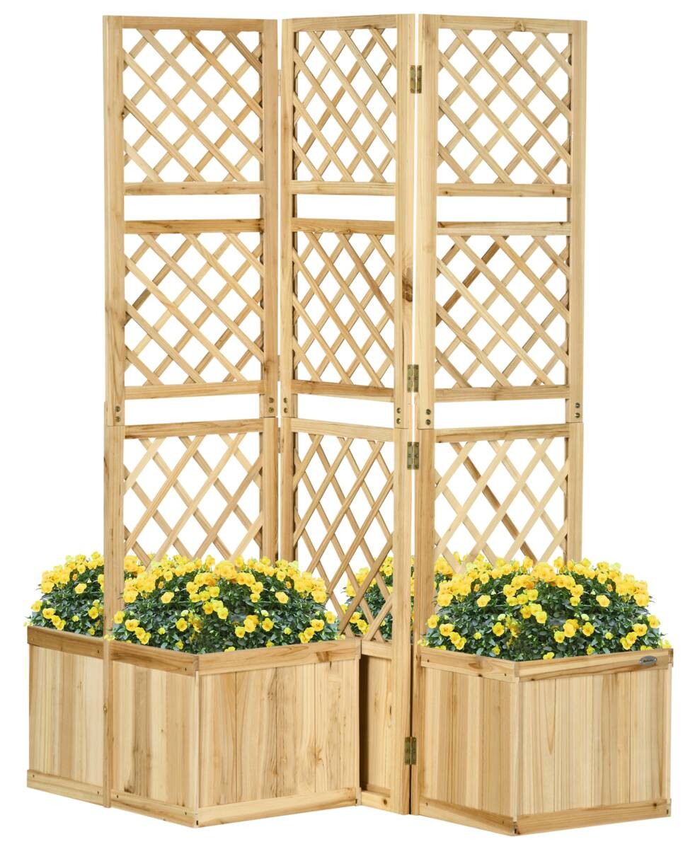 Outsunny Paravent mit Blumenkasten
