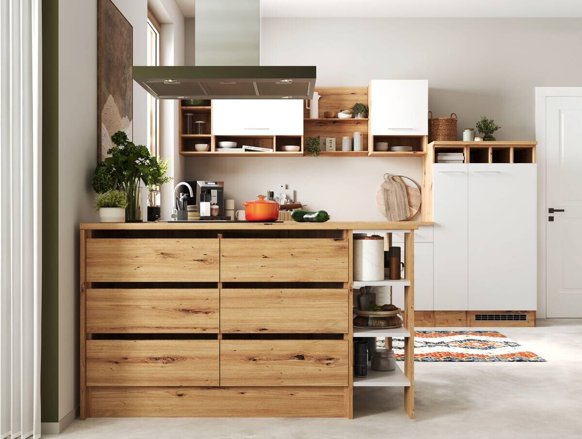 Respekta Inselküche Hilde weiß matt B/H/T: ca. 310x205x172 cm