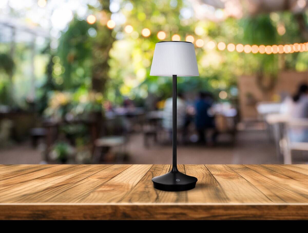 Näve Leuchten Tischleuchte 5310722 schwarz Kunststoff Metall B/H/T: ca. 13x38x13 cm