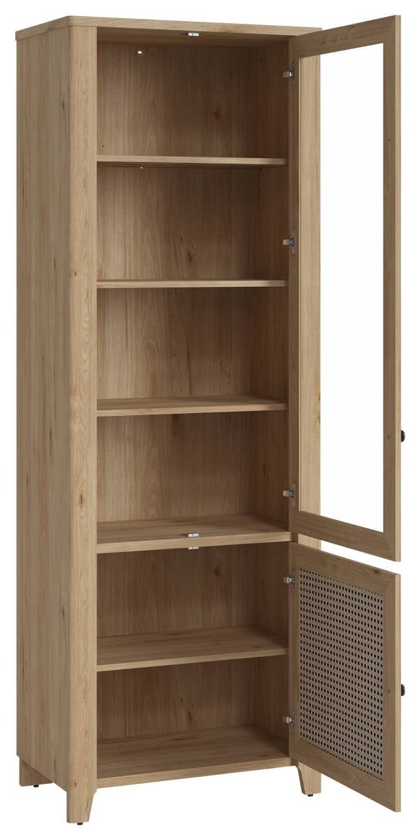 Standvitrine Cestino Jackson Hickory Nachbildung B/H/T: ca. 73x206x42 cm
