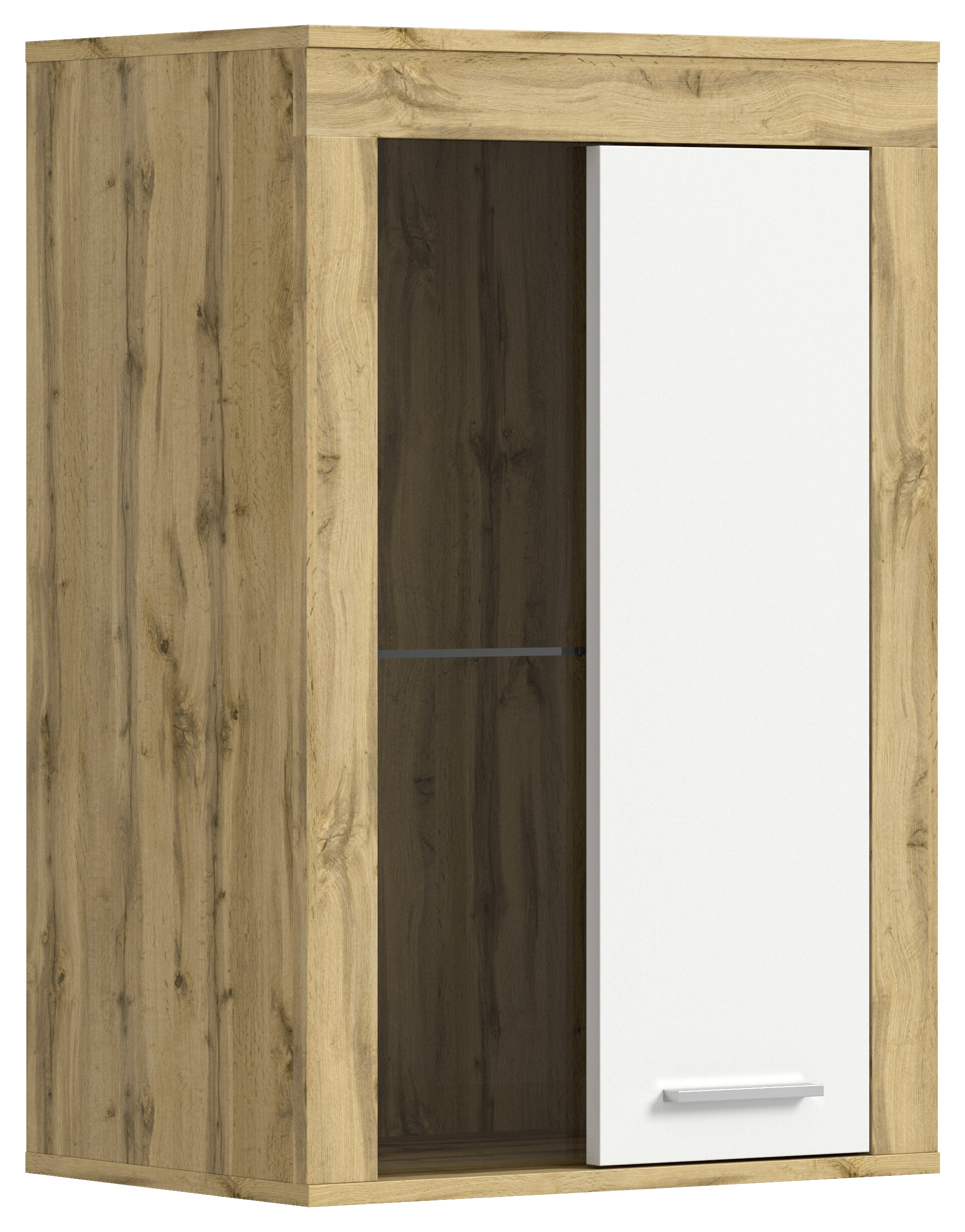 Vitrine Jam Eiche Wotan Nachbildung weiß B/H/T: ca. 60x86x35 cm Vitrine Jam Eiche Wotan Nachbildung weiß B/H/T: ca. 60x86x35 cm