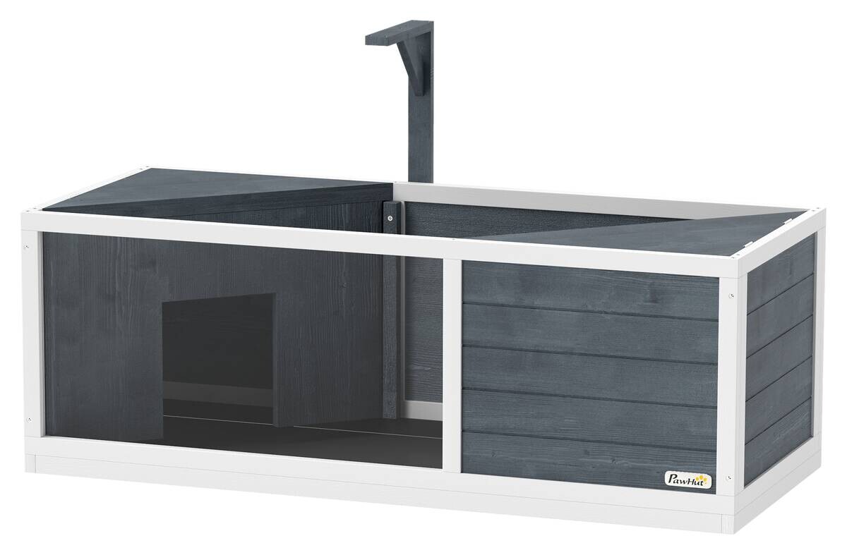 PawHut Schildkrötenhaus grau Holz B/H/L: ca. 50x40x120 cm