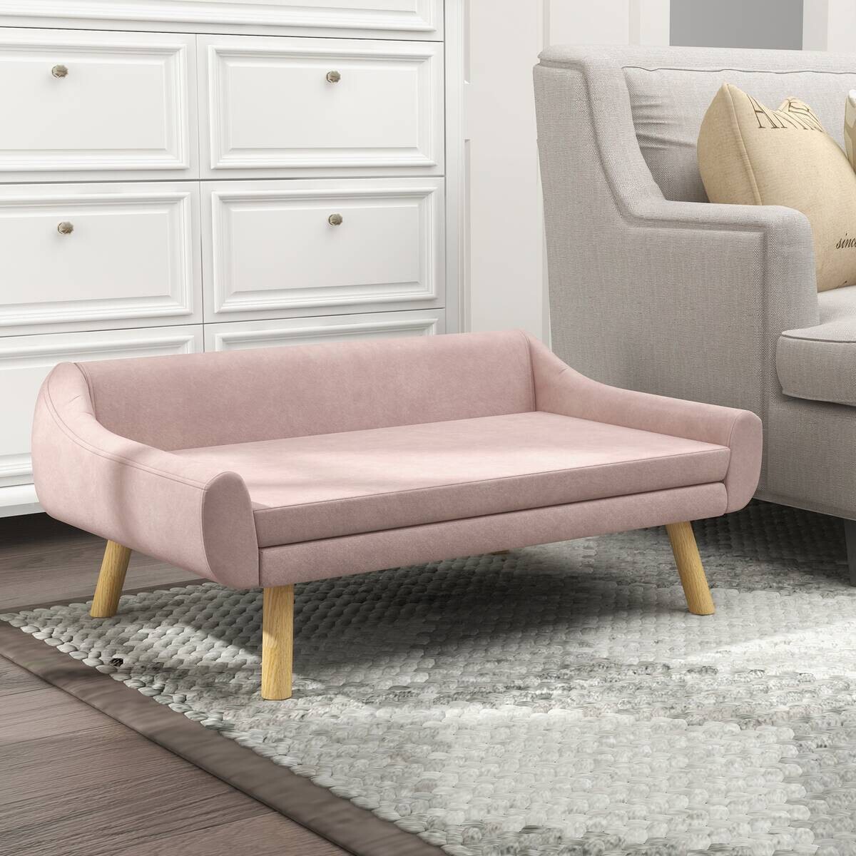 PawHut Hunde-Zubehör rosa Kiefer B/H/L: ca. 58,5x102x42,5 cm