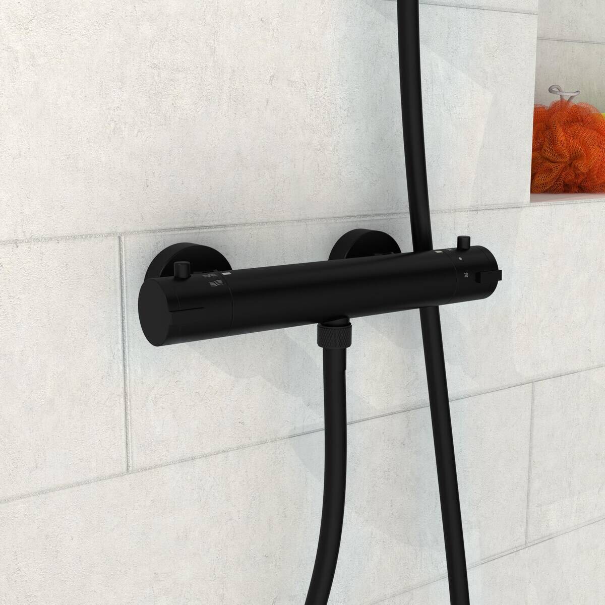 Thermostat-Duscharmatur Claudio mattschwarz