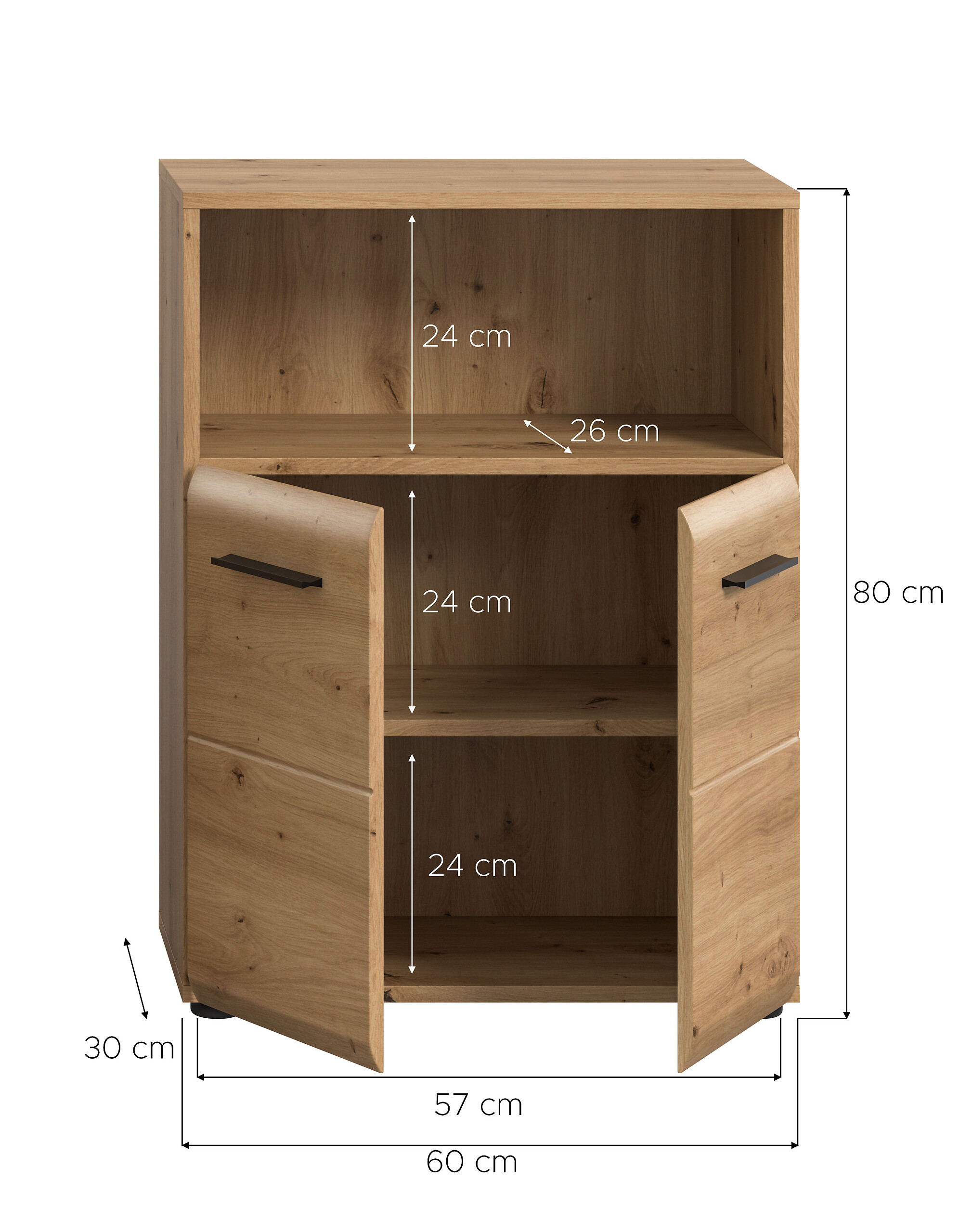 Schrank Ice Artisan Oak Nachbildung B/H/T: ca. 60x80x30 cm