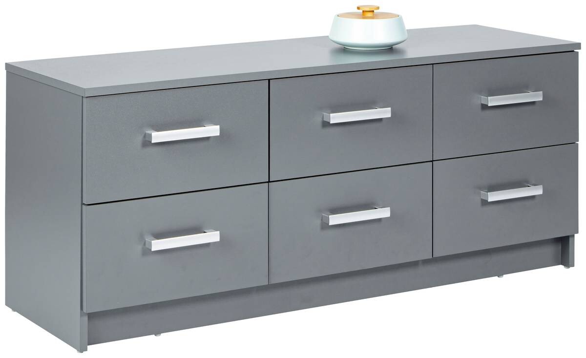 Kommode Elenzio Grafitgrau Optik B/H/T: ca. 121,8x50,8x40 cm