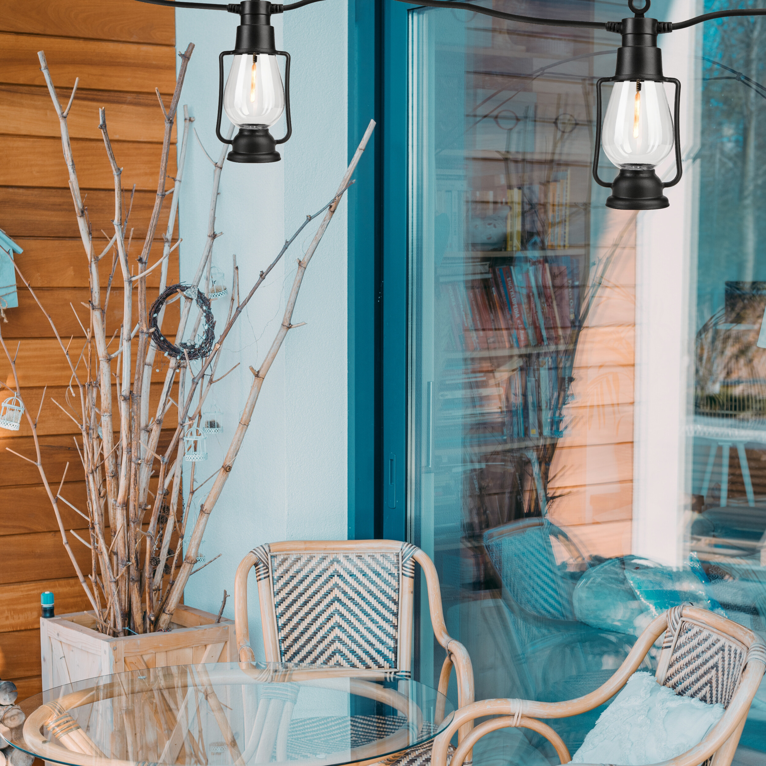 Outdoor-Lichterkette schwarz B/L: ca. 2x1000 cm