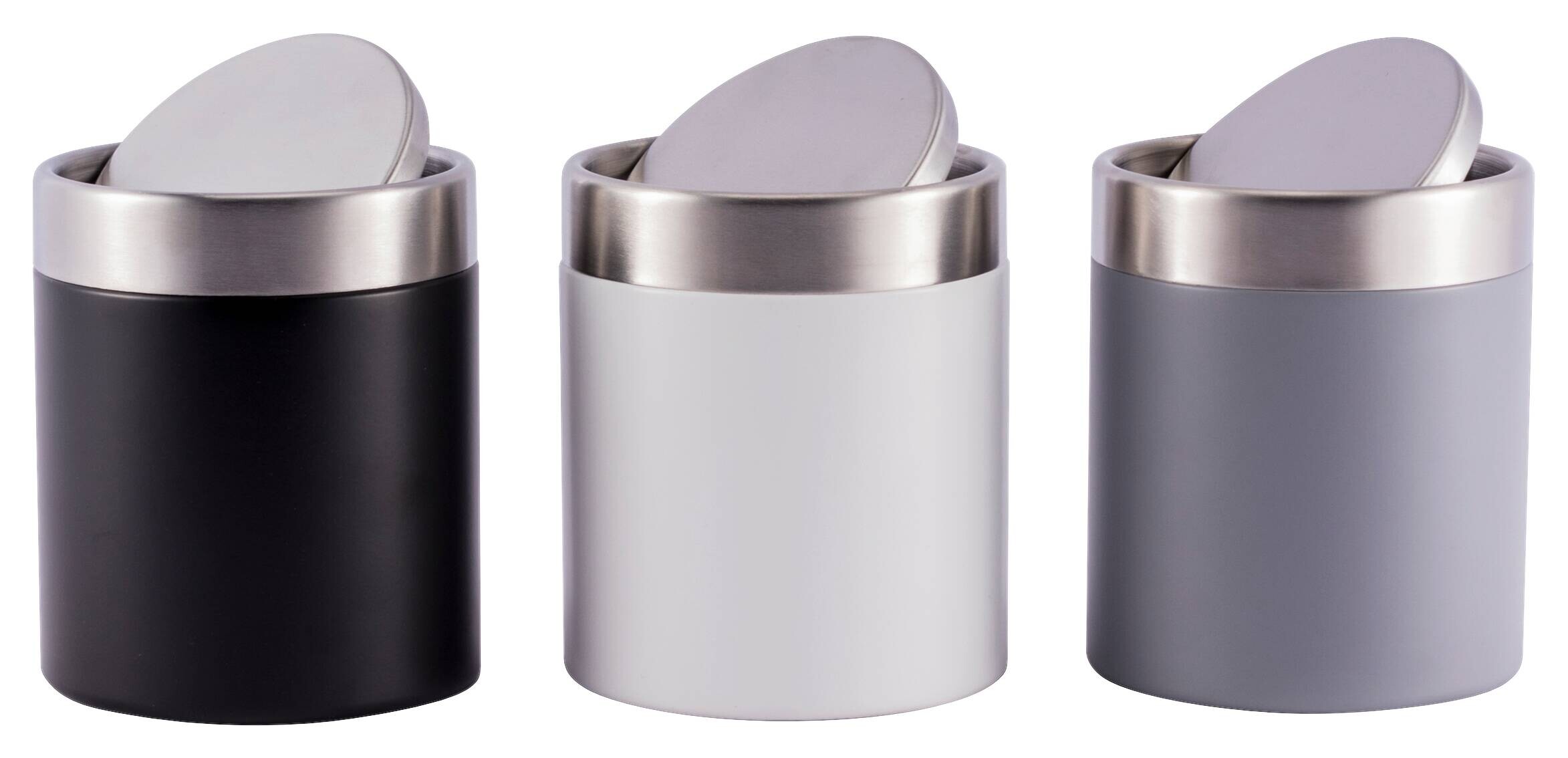 Kosmetikeimer grau Edelstahl ca. 1,58 l