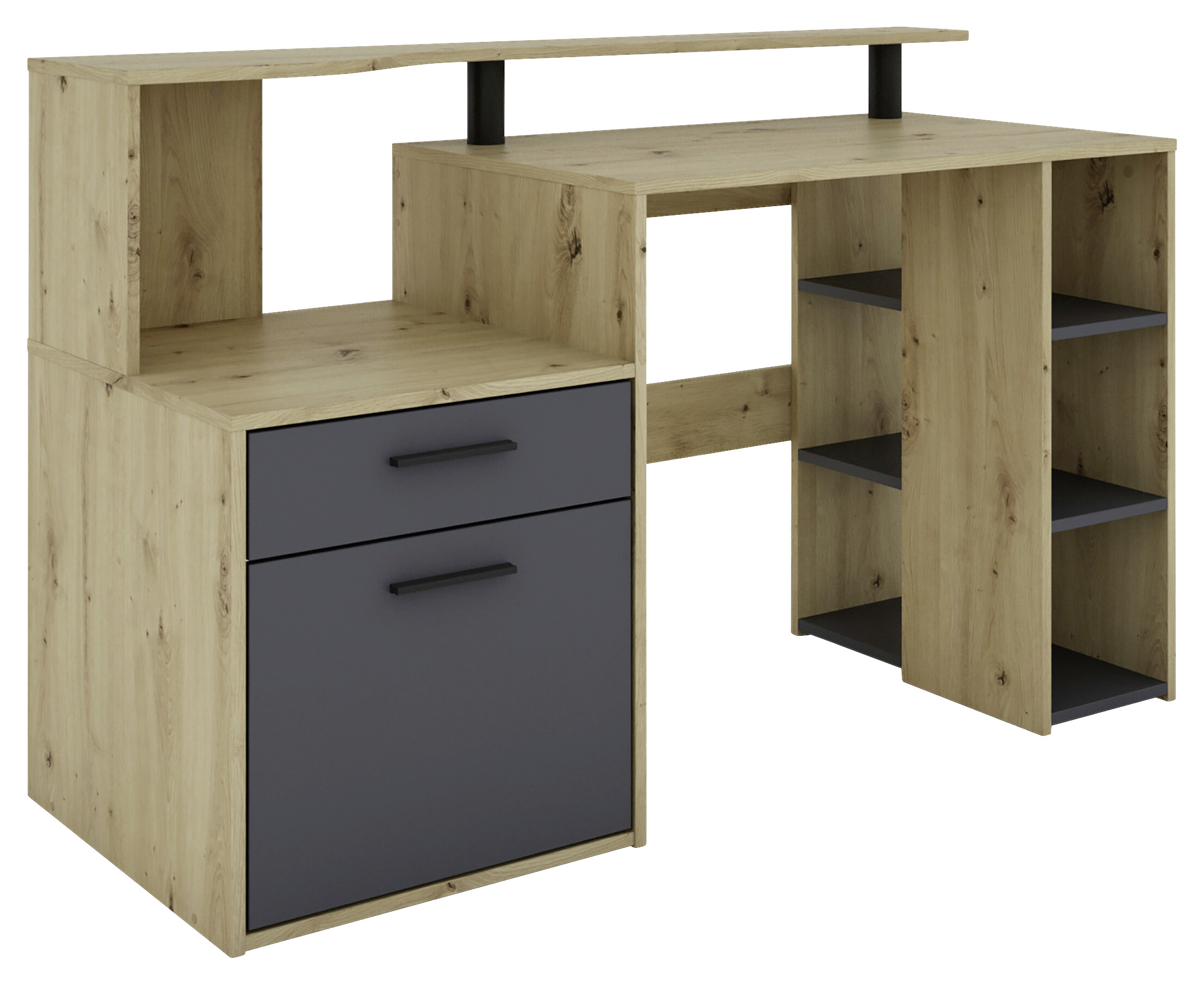 Schreibtisch LOUIS Eiche anthrazit B/H/T: ca. 140x89x55 cm