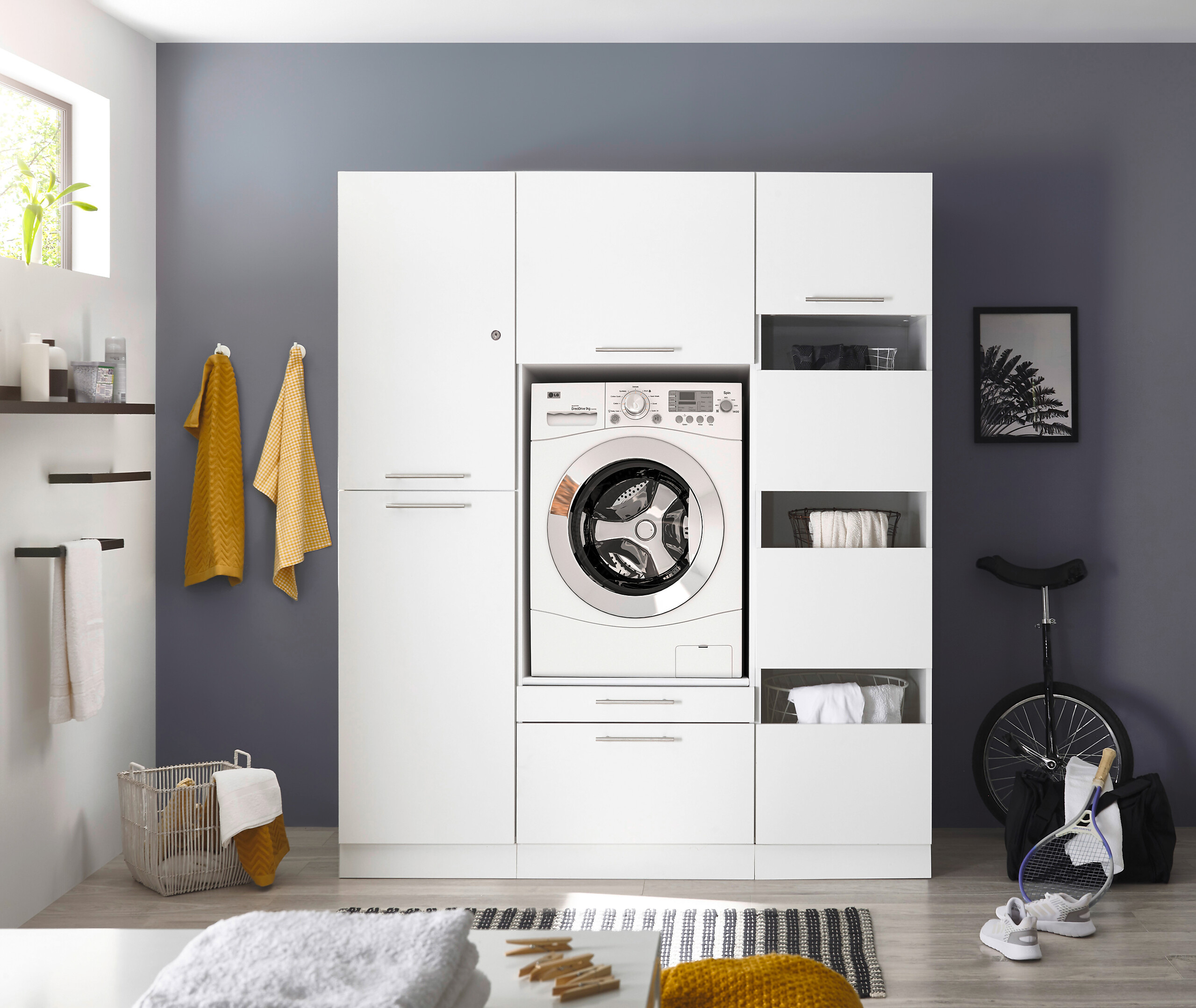 Respekta Hauswirtschaftsraum-Set Clara weiß matt B/H/T: ca. 167,4x200x67,6 cm