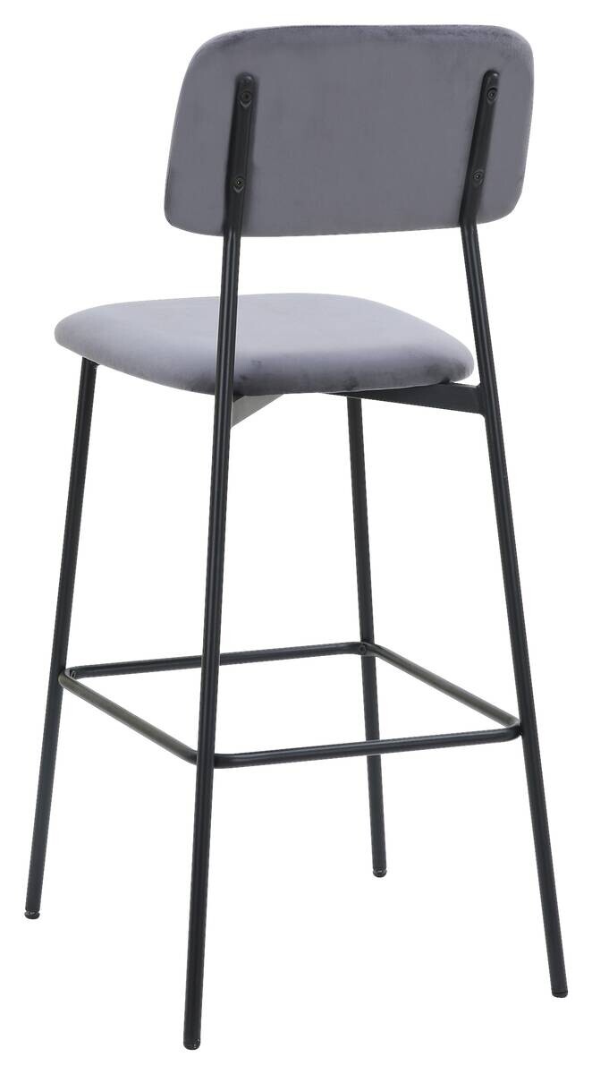Barhocker MIKA grau Samt B/H/T: ca. 48,5x111x50 cm