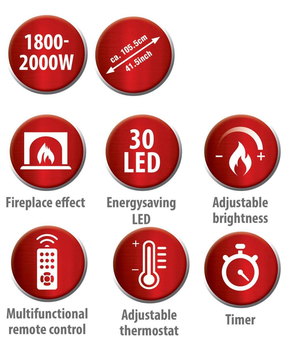 alpina Elektrokamin Glas ca. 2000 W