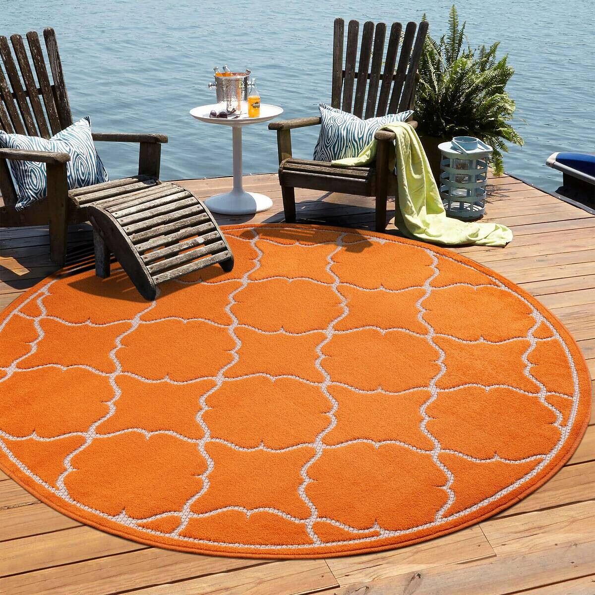 Sanat Outdoorteppich BERLIN orange B/L: ca. 150x150 cm