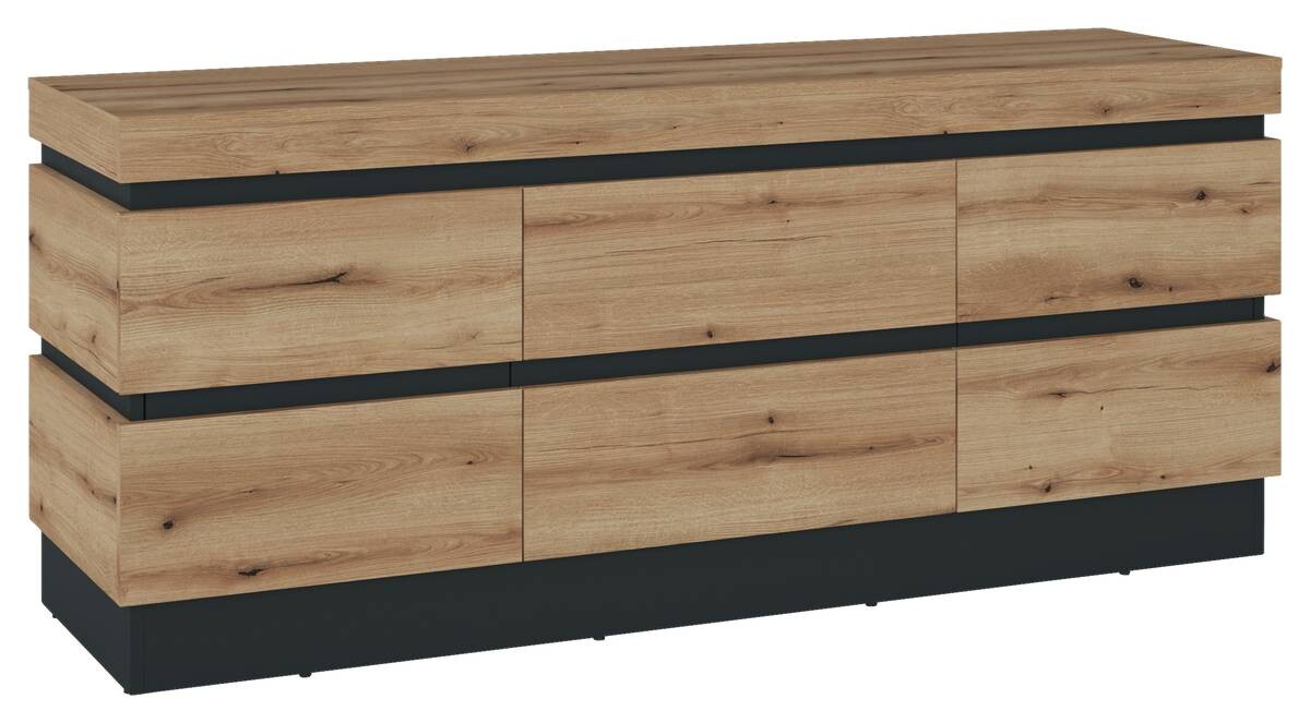 TV-Lowboard Corte Eiche Evoke Coast Nachbildung anthrazit B/H/T: ca. 161x68x45 cm TV-Lowboard Corte Eiche Evoke Coast Nachbildung anthrazit B/H/T: ca. 161x68x45 cm